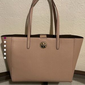 NWOT Tory Burch Tan Structured Tote with gold